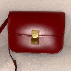 Celine Classic Box Bag Medium • Red Calfskin • Excellent Condition ✨